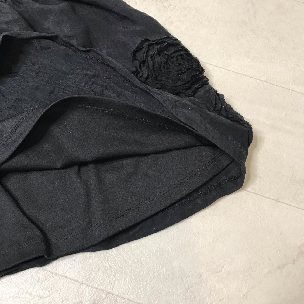 Stoosh Skirt Sz M Black Texture Rosette Mini - Picture 5 of 7